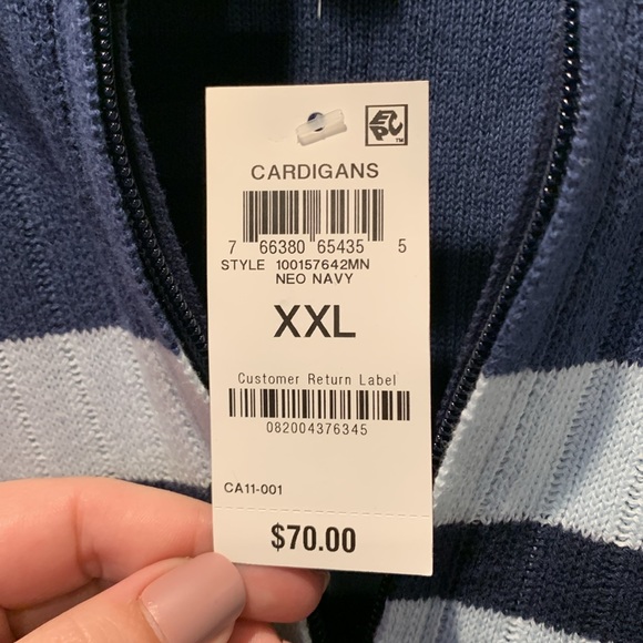 Alfani XXL Full Zip Knit Sweater in Blue - Picture 4 of 8